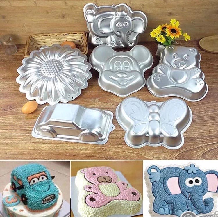 Birthday Cake Pan, Aluminum Cake Molds, Tin 3D Cake Pan Birthday Cake Pan, Aluminum Cake Molds, Tin 3D Cake Pan